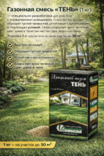 Смесь семян газонных трав ТЕНЬ упаковка 1кг — изображение 2